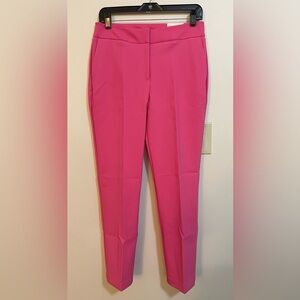 Rachel Zoe Dress Casual Pants Hi-Rise Slim Leg Hot Pink Size 8. NWT